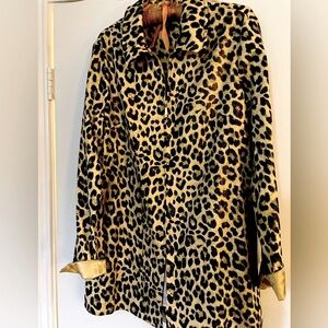 Berek Leopard print Art-to-Wear Jacket Black Gold/Shimmers Zip up